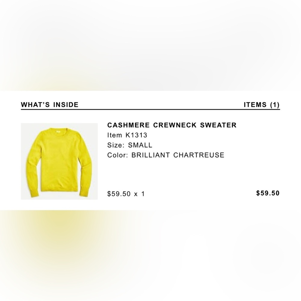 J. Crew Cashmere Sweater in Bright Yellow
